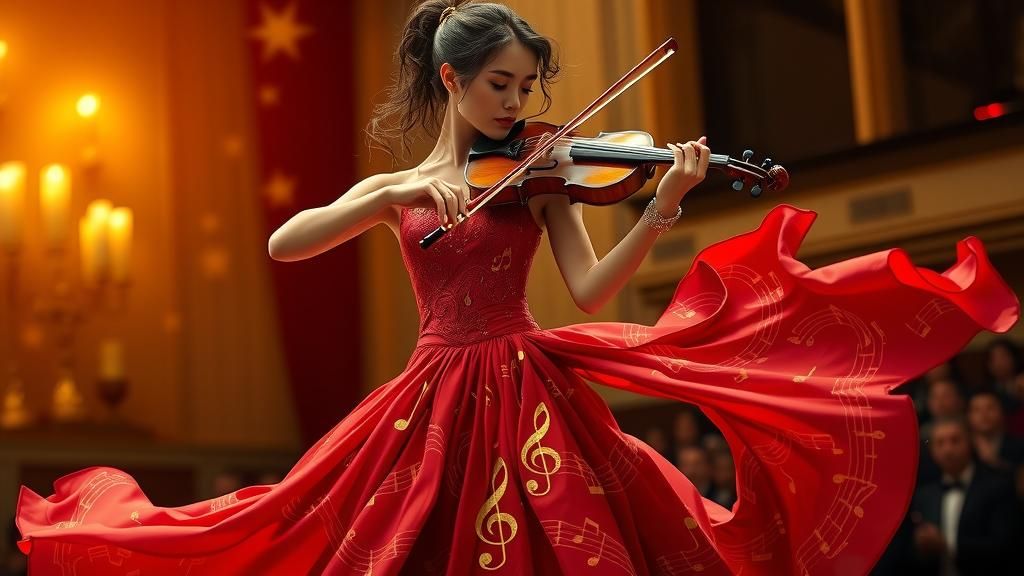 Violinist in Musical Dress, Art Nouveau Style