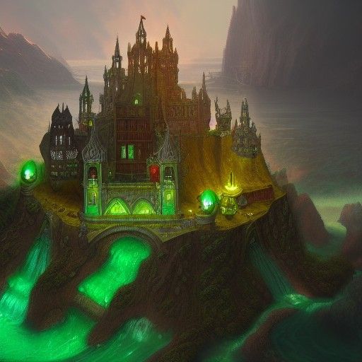 Fantastical Emerald Castle Concept Art