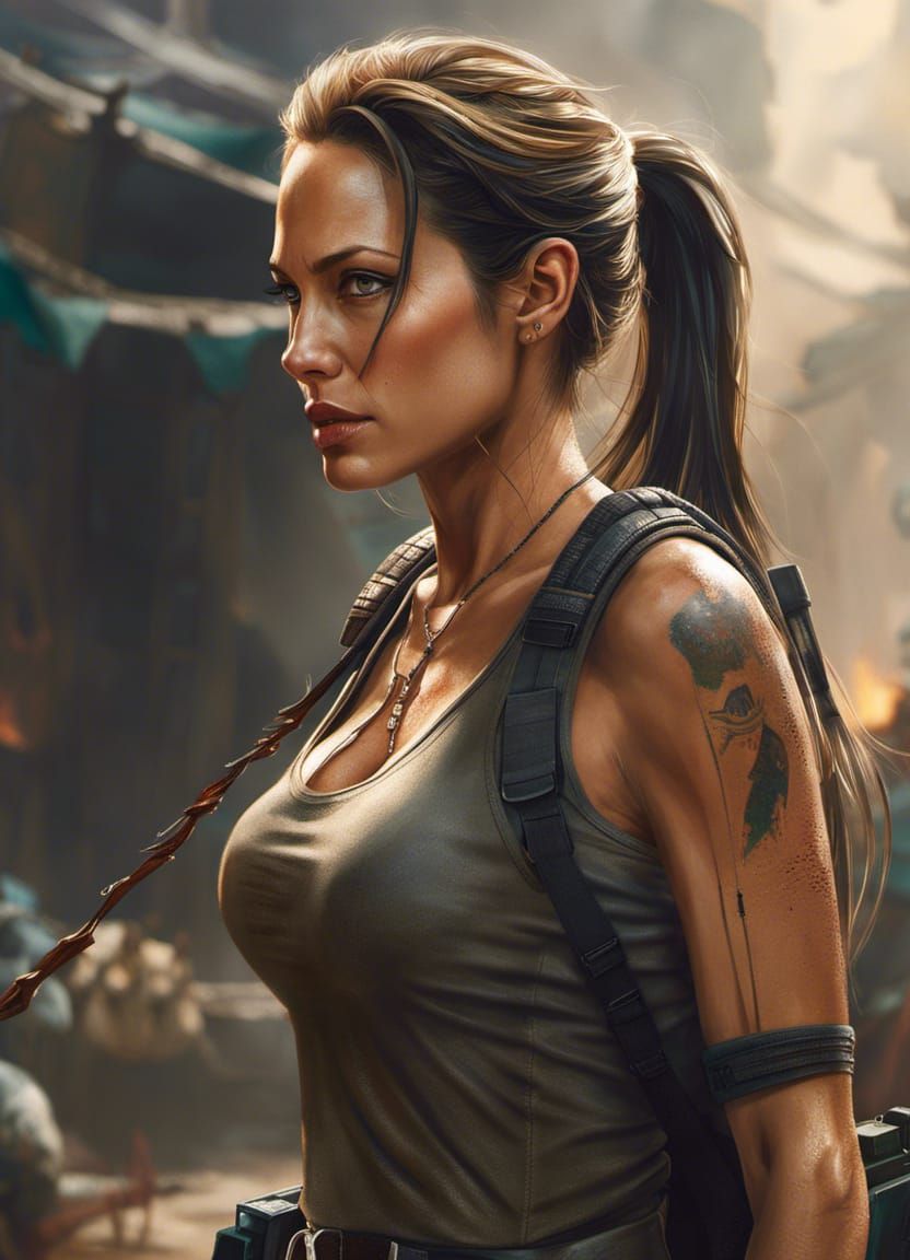 Hyperrealistic Lara Croft Portrait in 4K