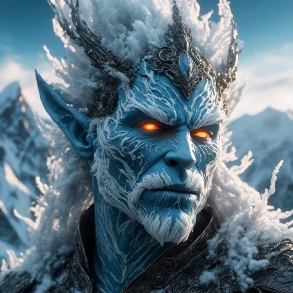 Glowing Frost Wizard Portrait in Gothic Style