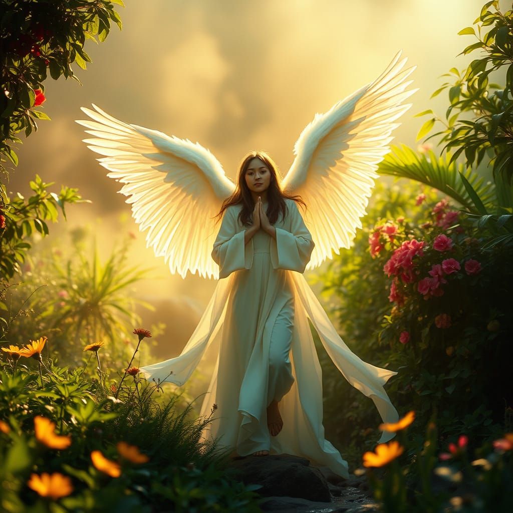 Angelic Beings in a Serene Paradise