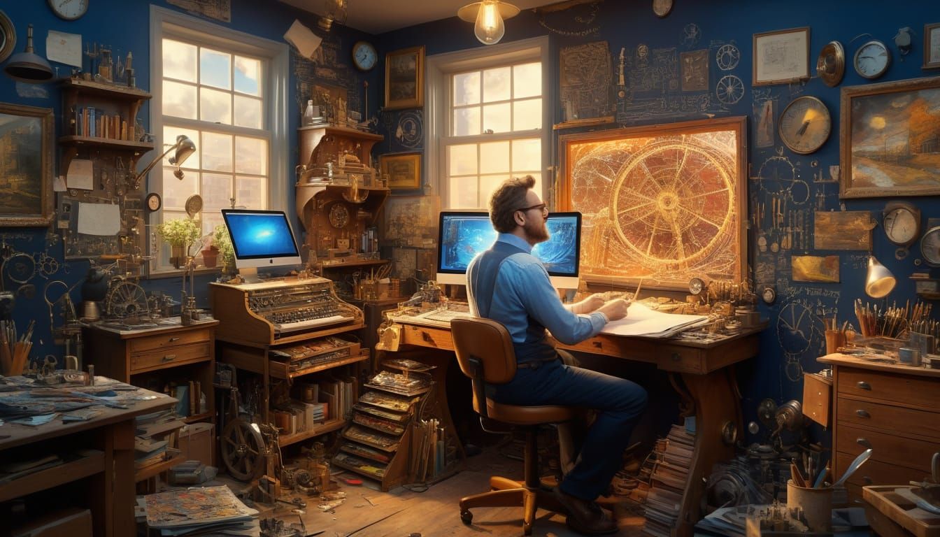 Innovative Genius at Work in a Whimsical Workshop