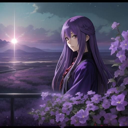 Anime Style Violet Portrait, Manga Key Visual