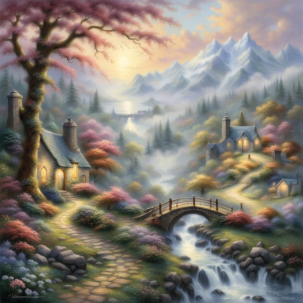 Ethereal Brumevale Fantasy Landscape in Mist