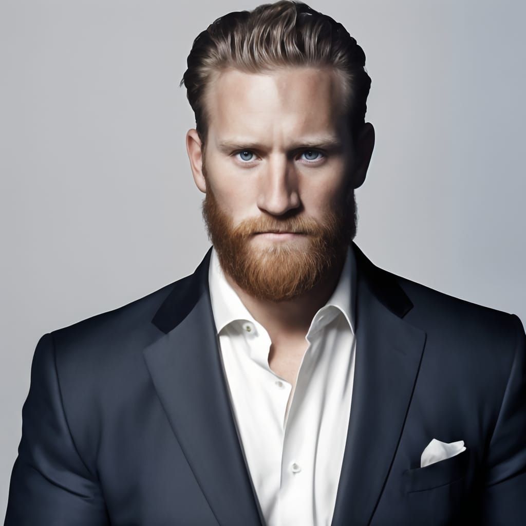 Professional Portrait of Bearded Man in Suit