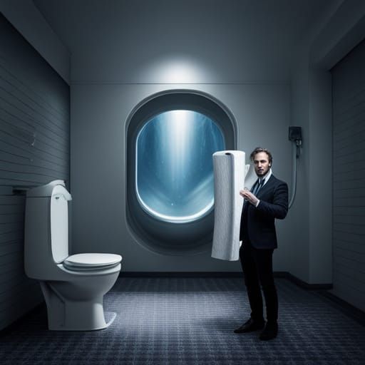 Futuristic Toilet Trouble: A Digital Art Scene