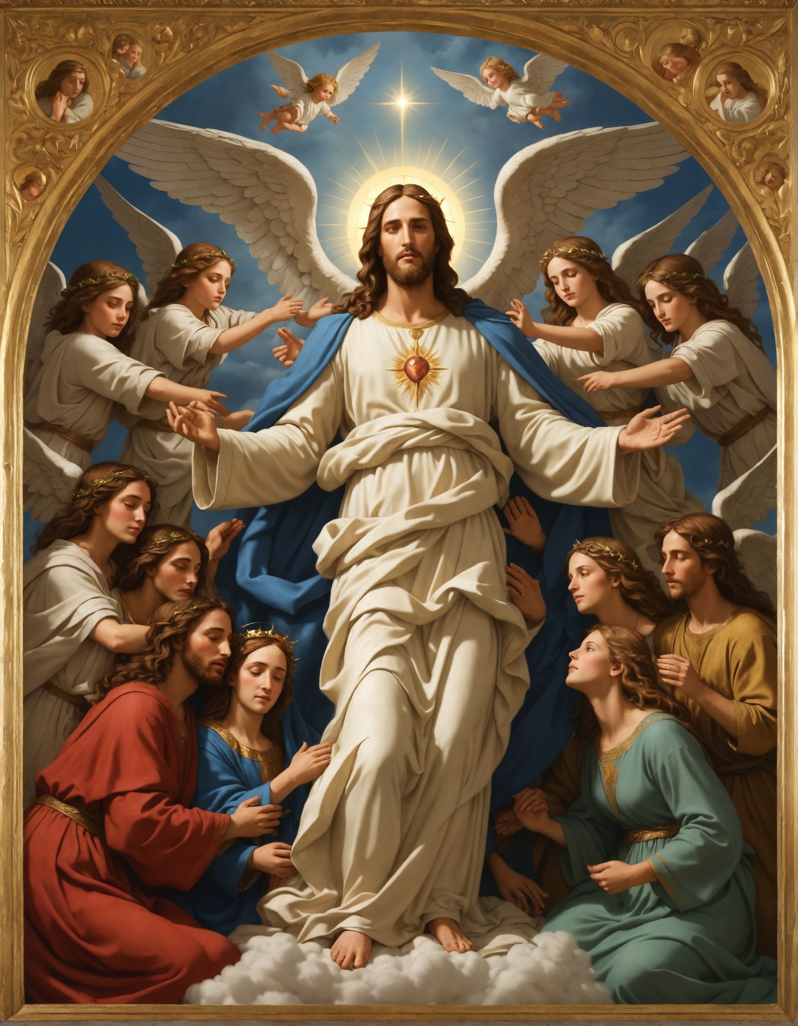 <lora:NC Hyperreal:1.0> Full body Jesus romantically embraci...