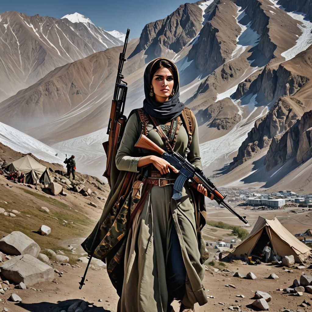 Stunning Kurdish Woman Warrior in Iranian Mountains