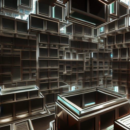 Futuristic Abstract Boxes and Cubes Sci-Fi Background