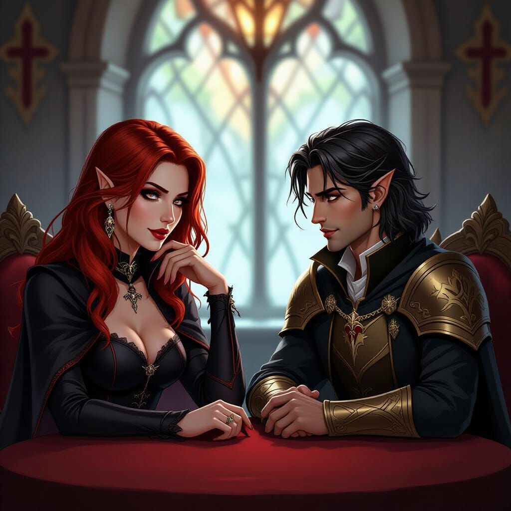 Vampire Flirting with Cleric of Torm