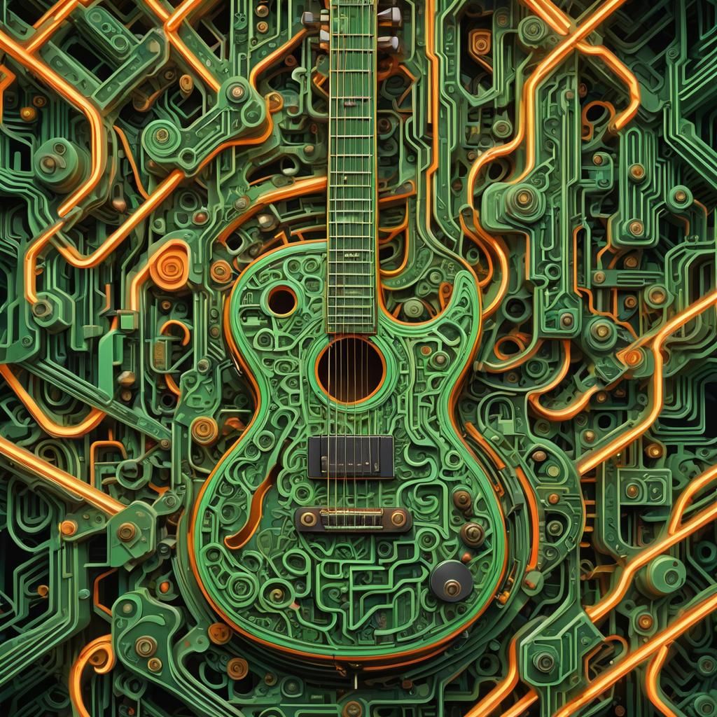 Electric Paradox: Impossible Guitar in Gaudí Style