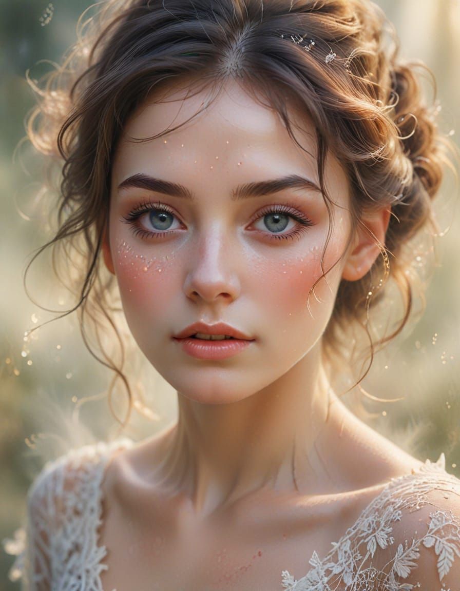 Dreamy Watercolor Portrait of a Woman Dancing