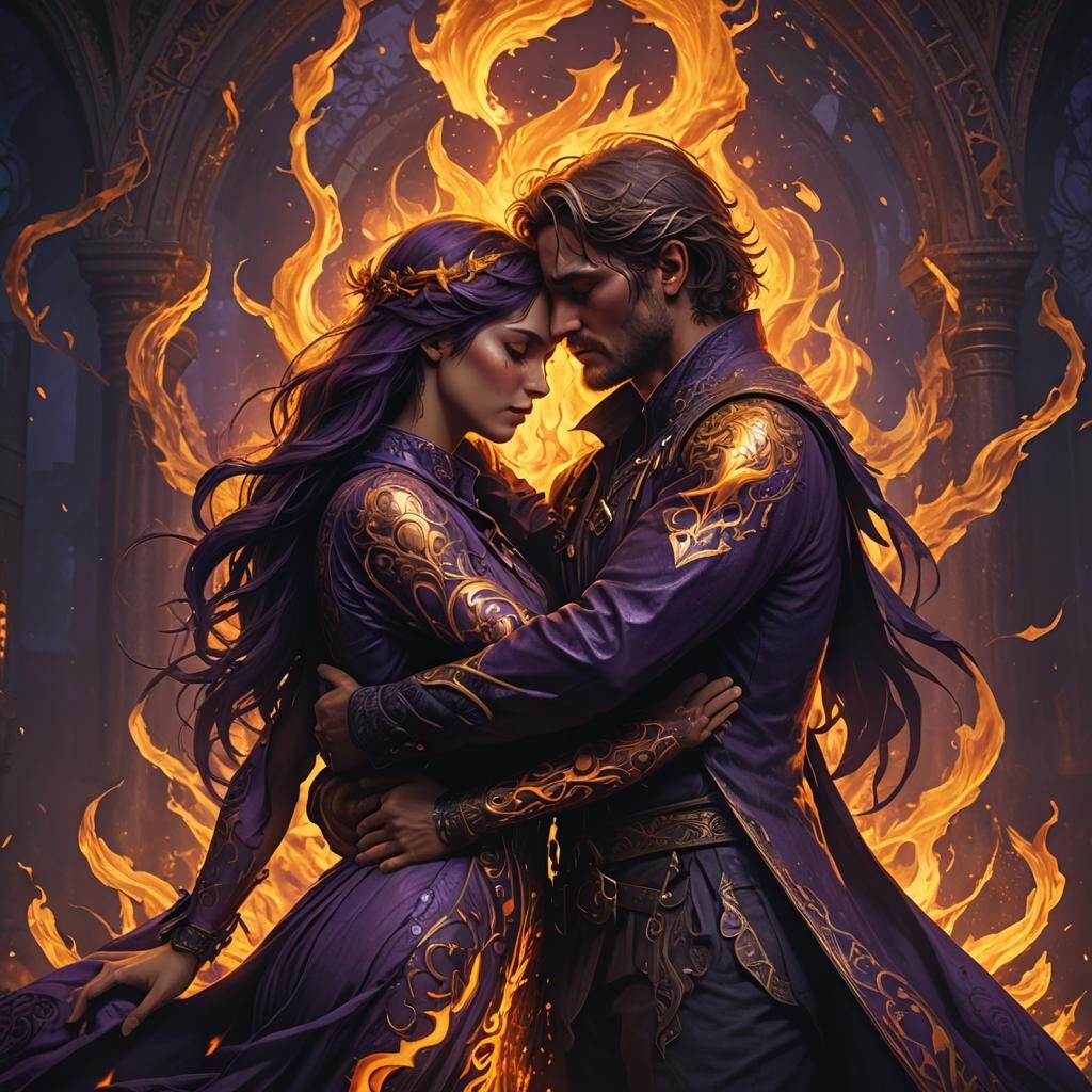 a man and woman share a dark love, the world burns around them