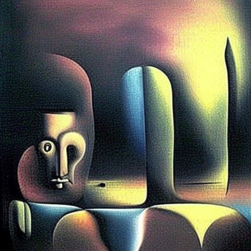 Surreal Man in Grey, Salvador Dali Style