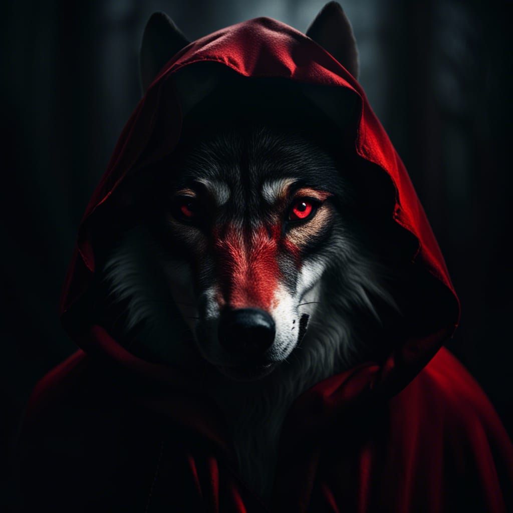 Little Red Riding Hood Portrait in Shadow