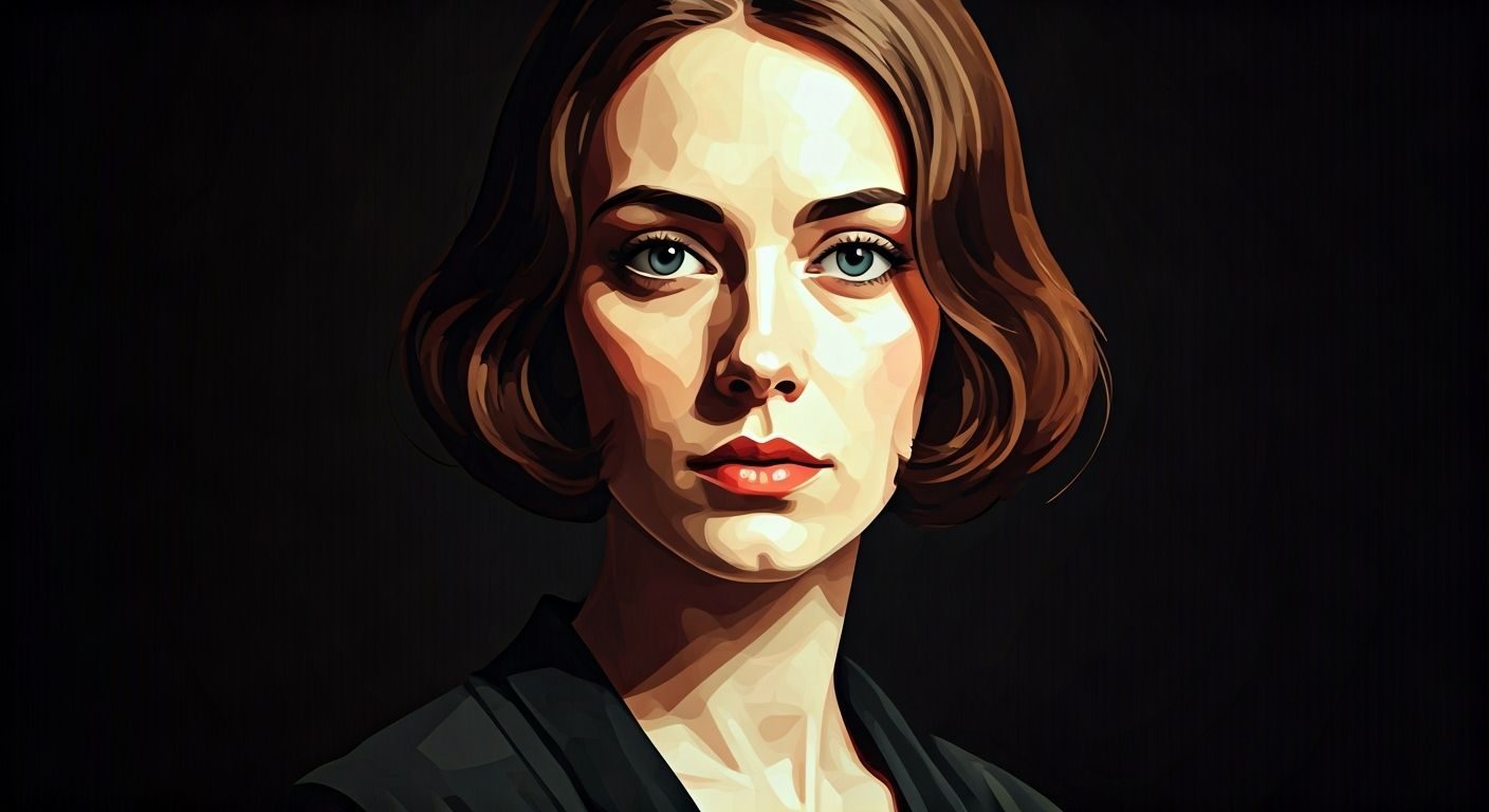 Cubist Portrait of a Mysterious Woman in Georgy Kurasov Styl...