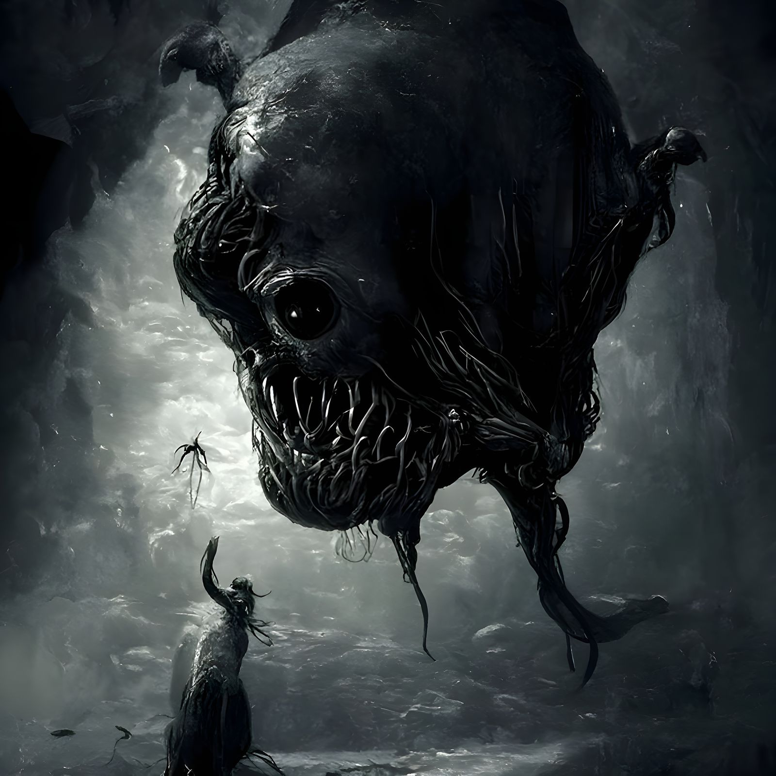 Horrific Eldritch Monster in Dark Art Style