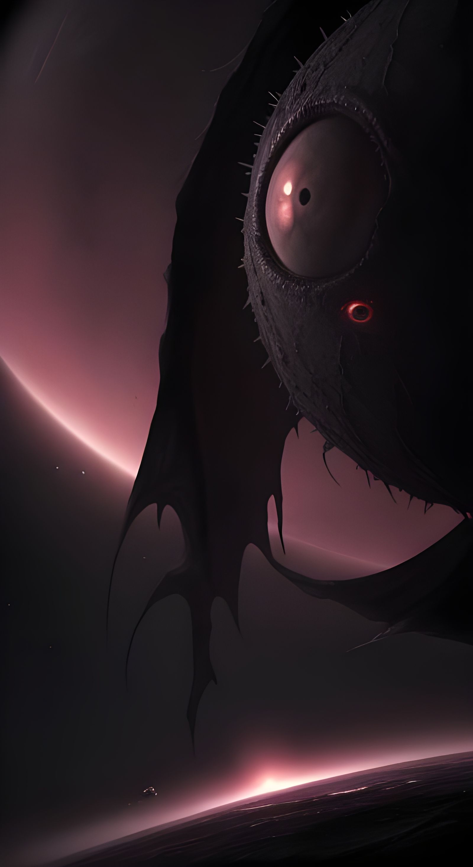 Colossal Scaled Abomination Dominates Starry Sky