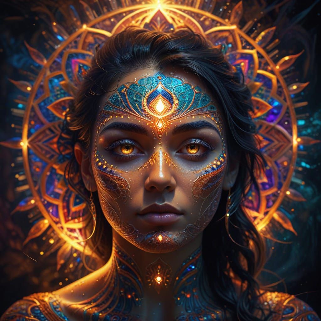 Sacred Geometry Illuminated in Vibrant, Fractal Patterns