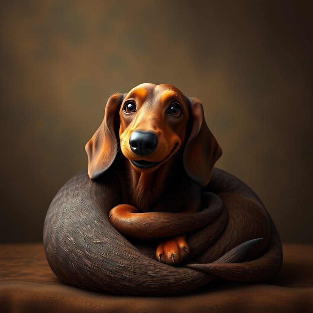 Whimsical Long Dachshund Fantasy