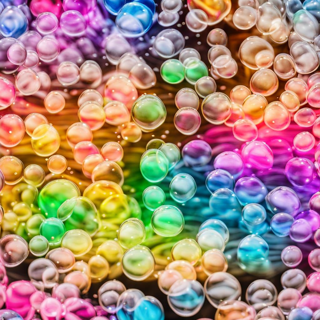 Vibrant Rainbow Bubbles Burst in a Kaleidoscope of Color