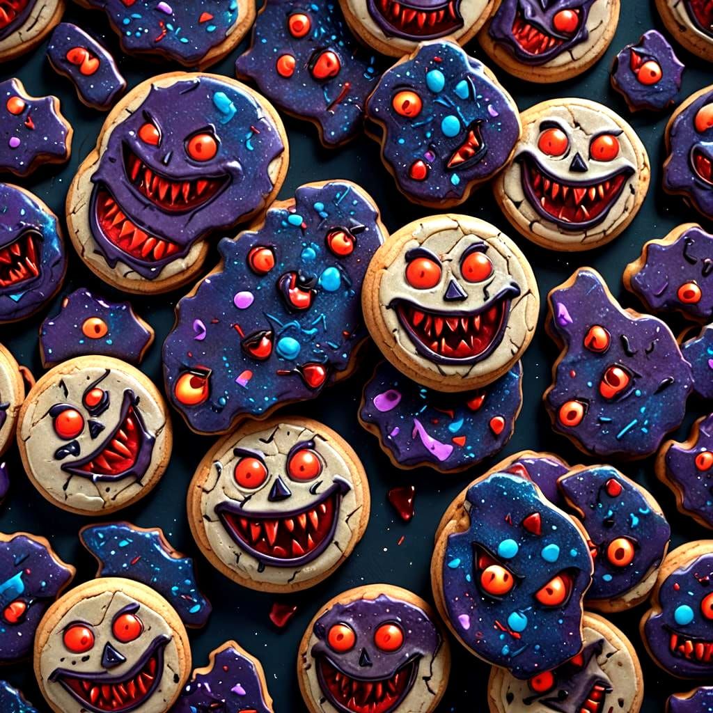 Sinister Cookies with Glowing Eyes: Fantasy Concept Art