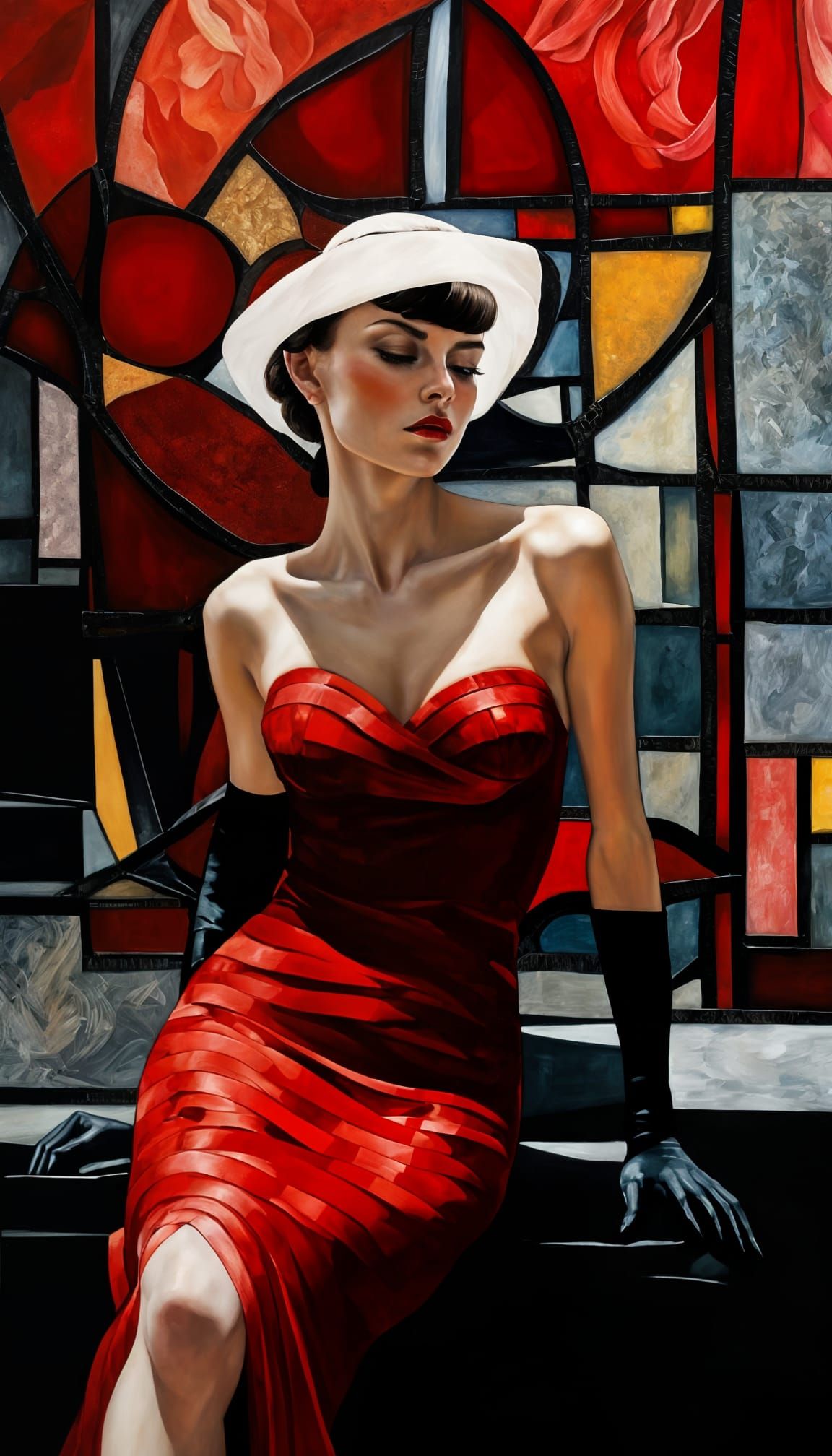 Muse. not quite sane and whole, sad. colorful, warm glass sh...