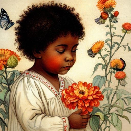 Toddler in Garden: Lisi Martin Style Portrait