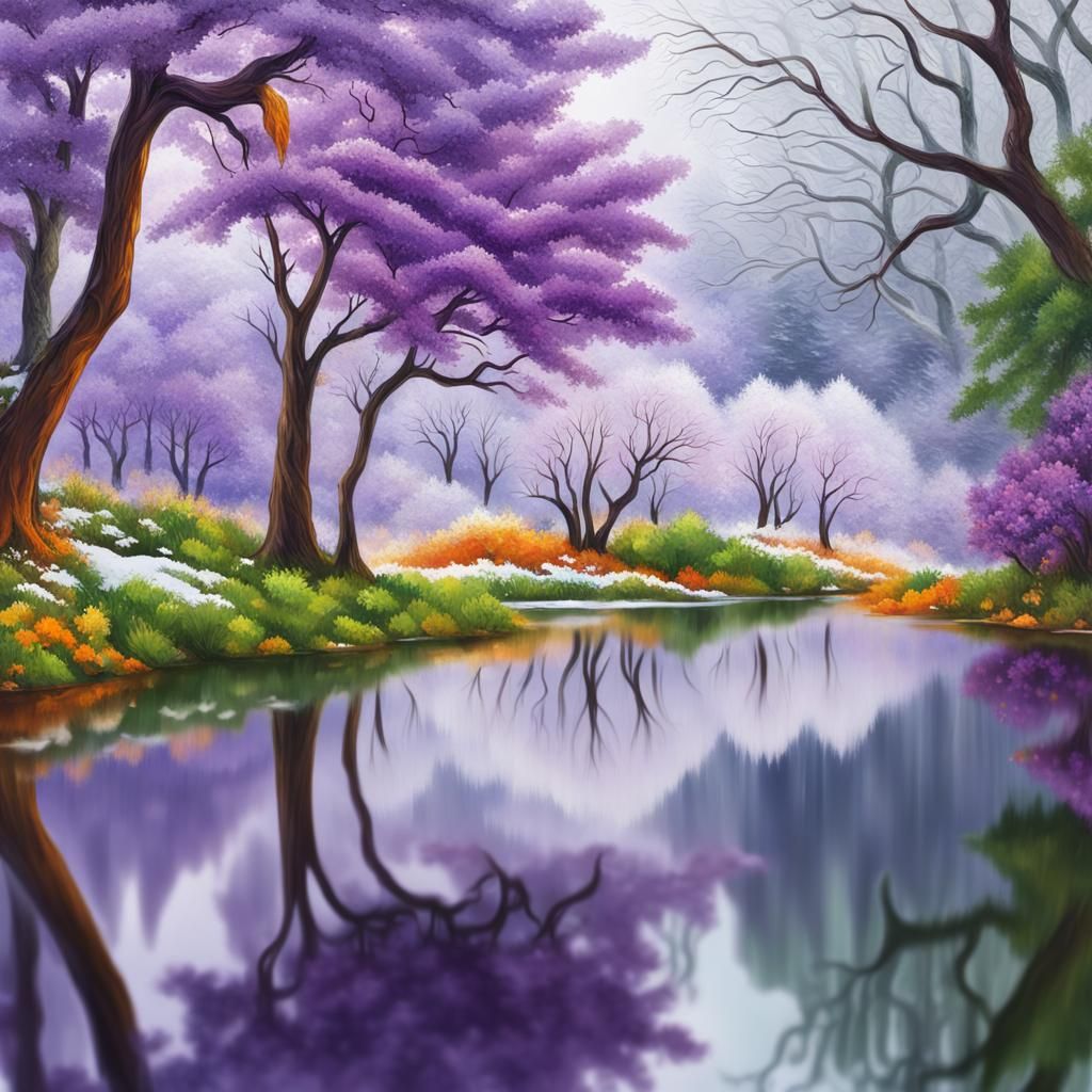 Magical World Where Seasons Meet in Splash Art