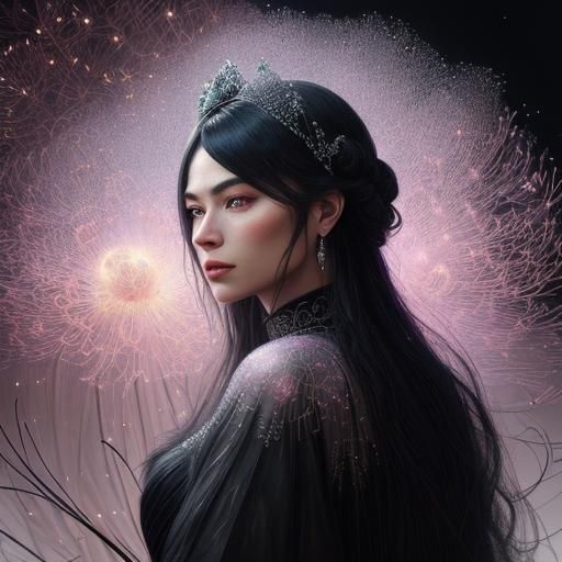 Cyberpunk Fiber Optic Sphere Exploding at Night