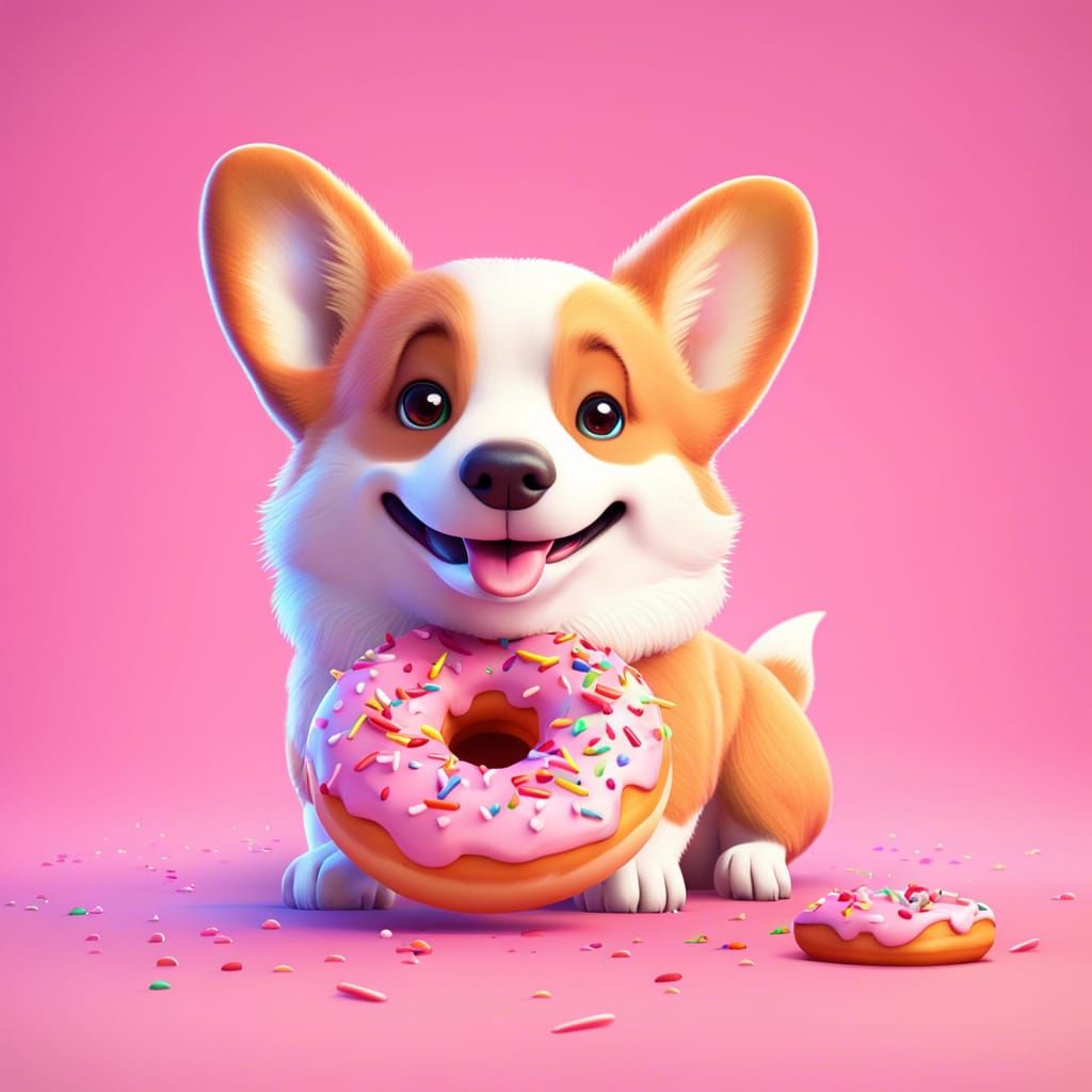 Enjoying a delicious strawberry frosted donut