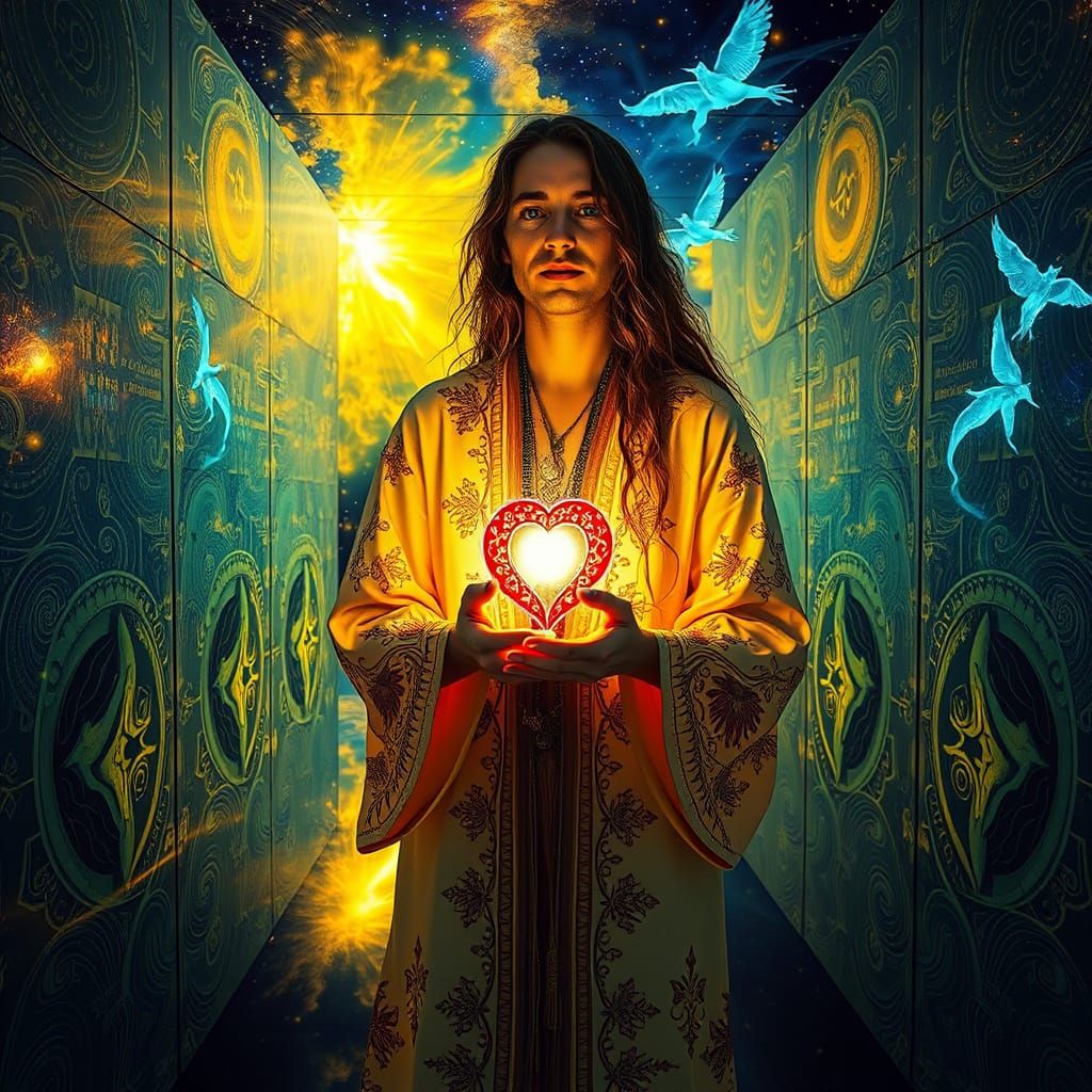 Ethereal Cosmic Abstraction in Vibrant Hues