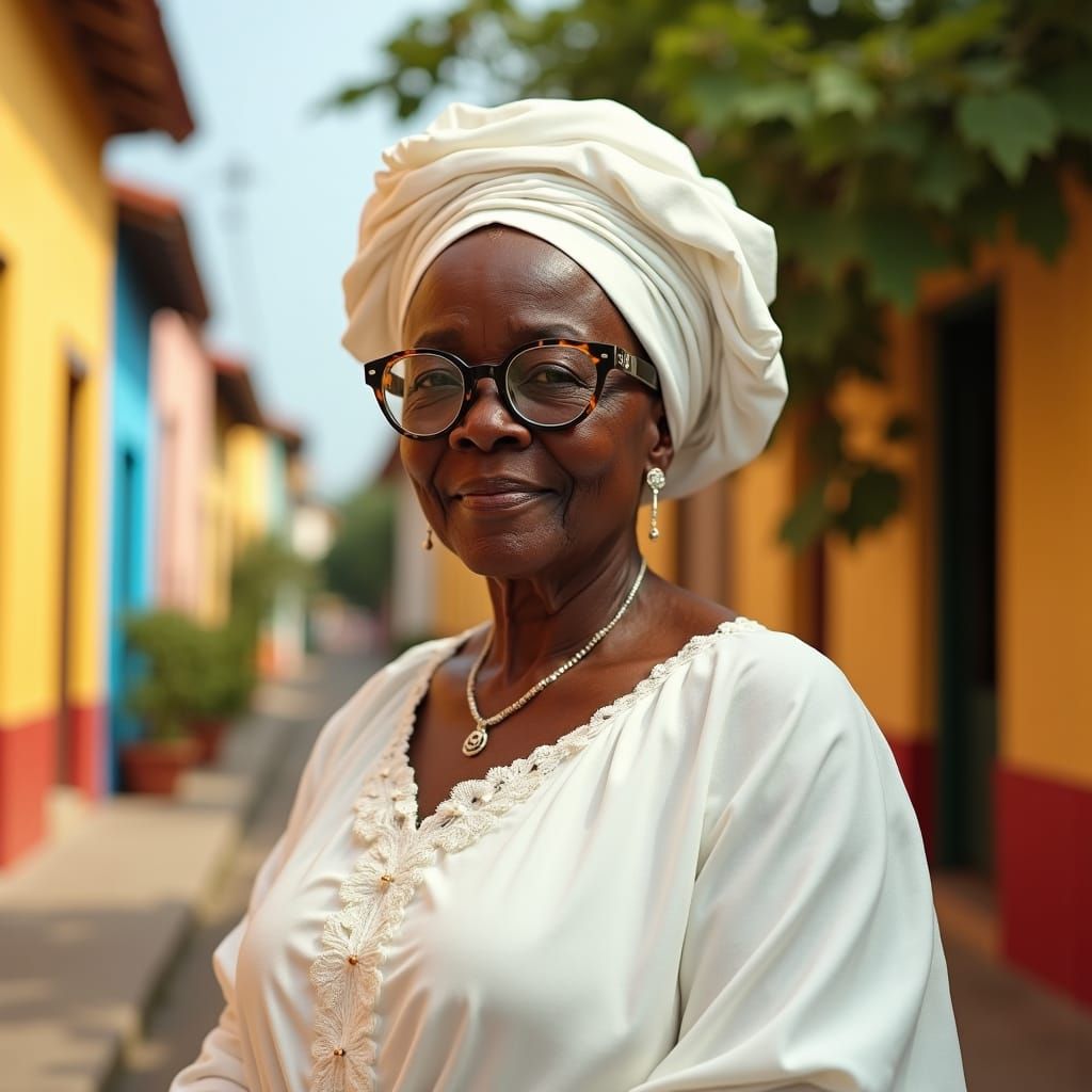 Elegant Elderly Woman in Bahia, Brazil