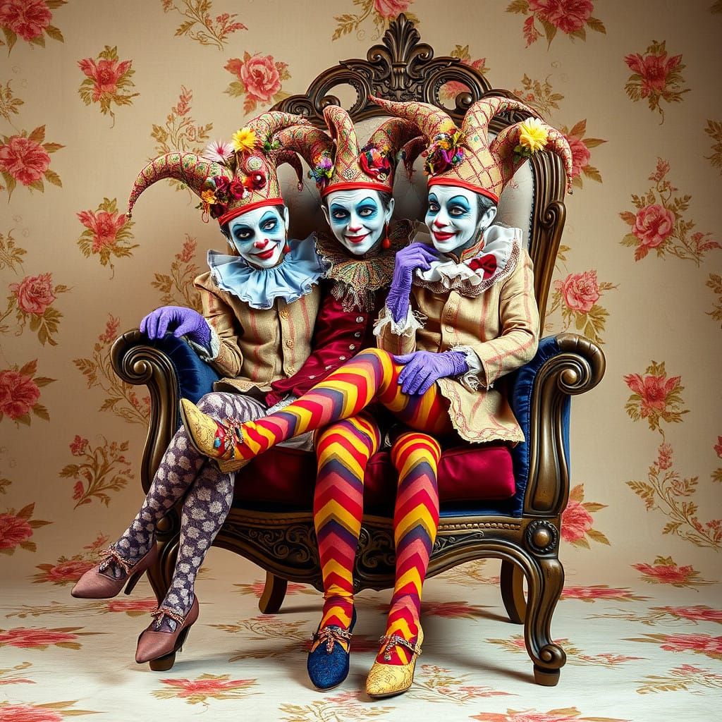 Whimsical Jesters in Opulent Luxury