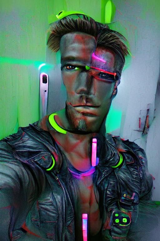 Android Terminator at a Neon Party