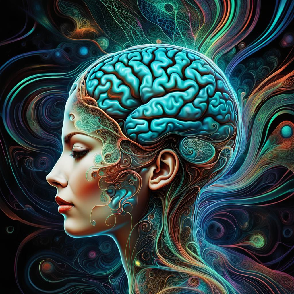 Surreal Brain: Intricate Patterns in Digital Art