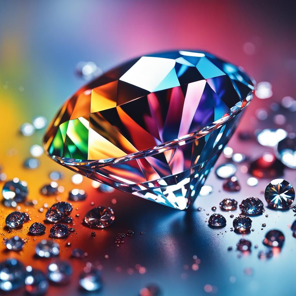 Hyperrealistic Diamond Painting in Splash Art Style