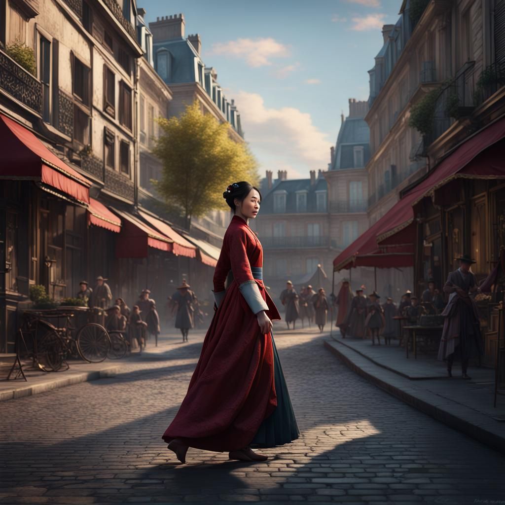 Mulan in Victorian Dress in 1845 Paris