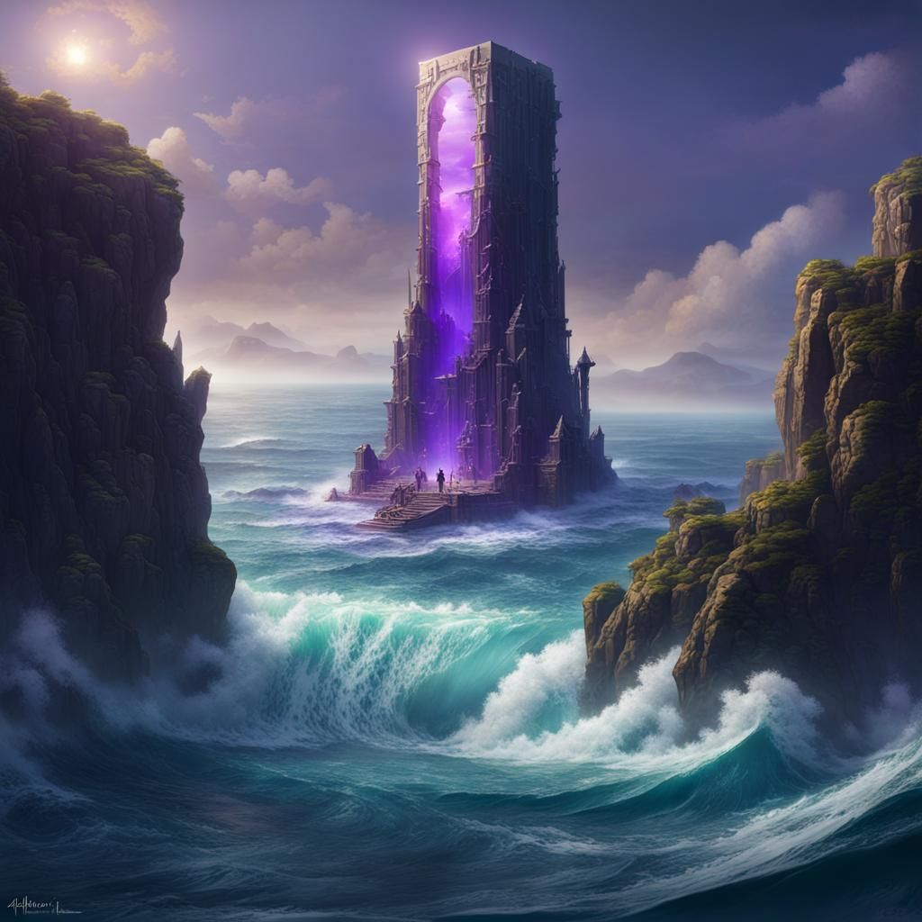 Ocean Monolith in Dark Fantasy Style