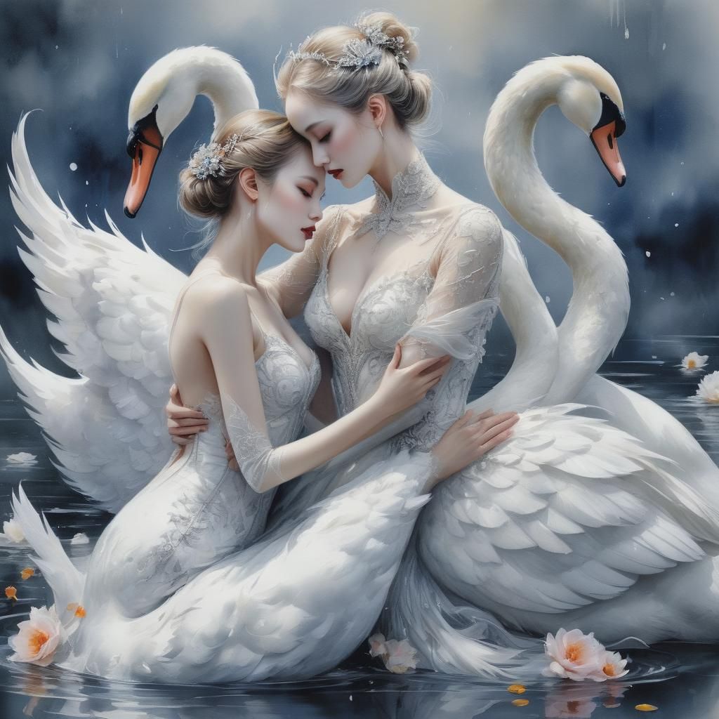 Gorgeous Swan Watercolor Painting