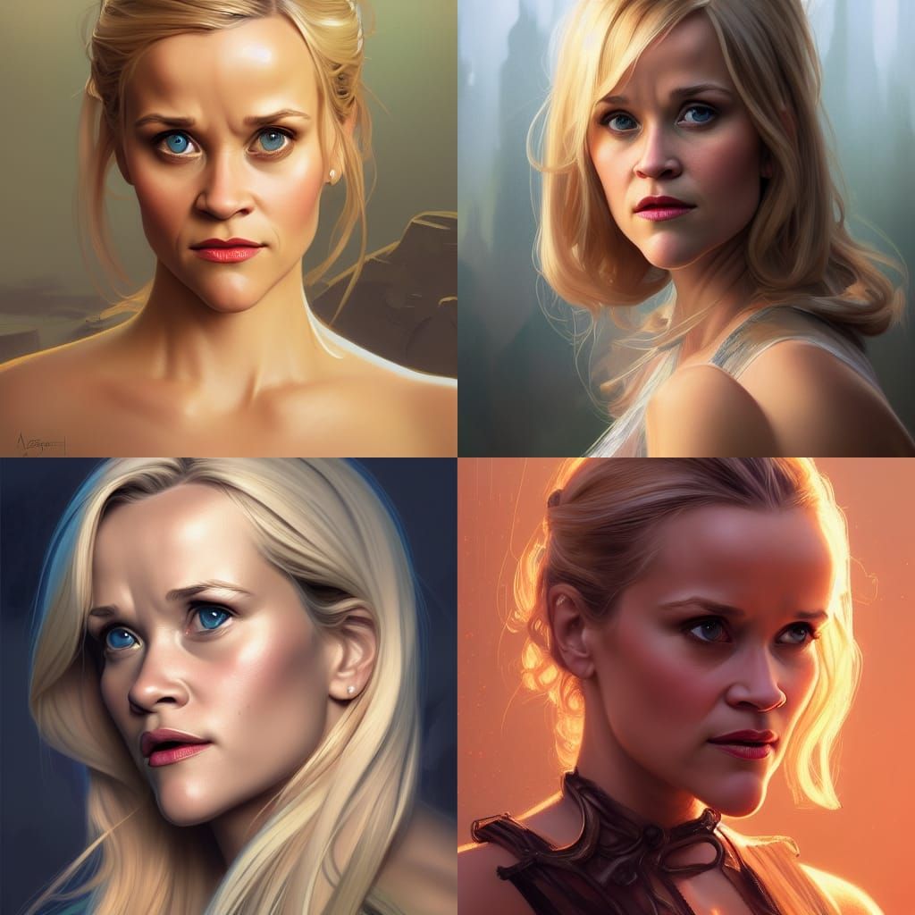 Wasp Woman Portrait in Art Nouveau Style