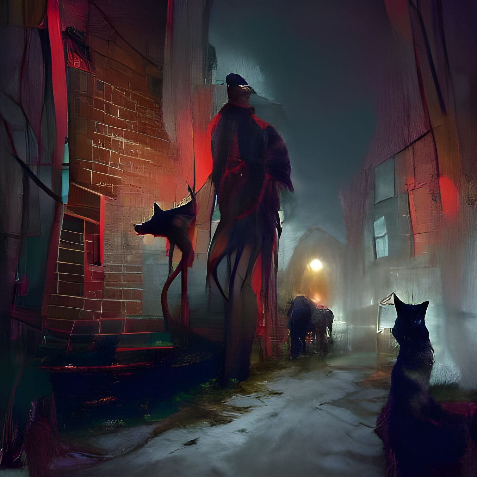 Sinister Twilight Alleyway Scene
