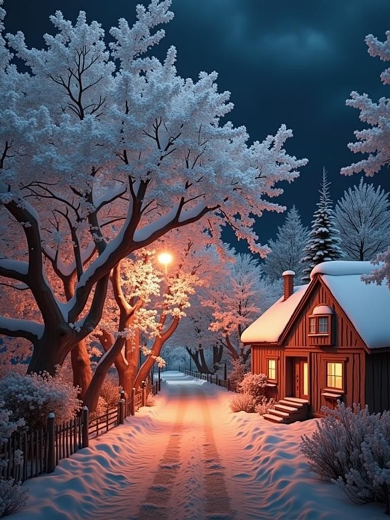 Horror Landscape with Red Theme at Night