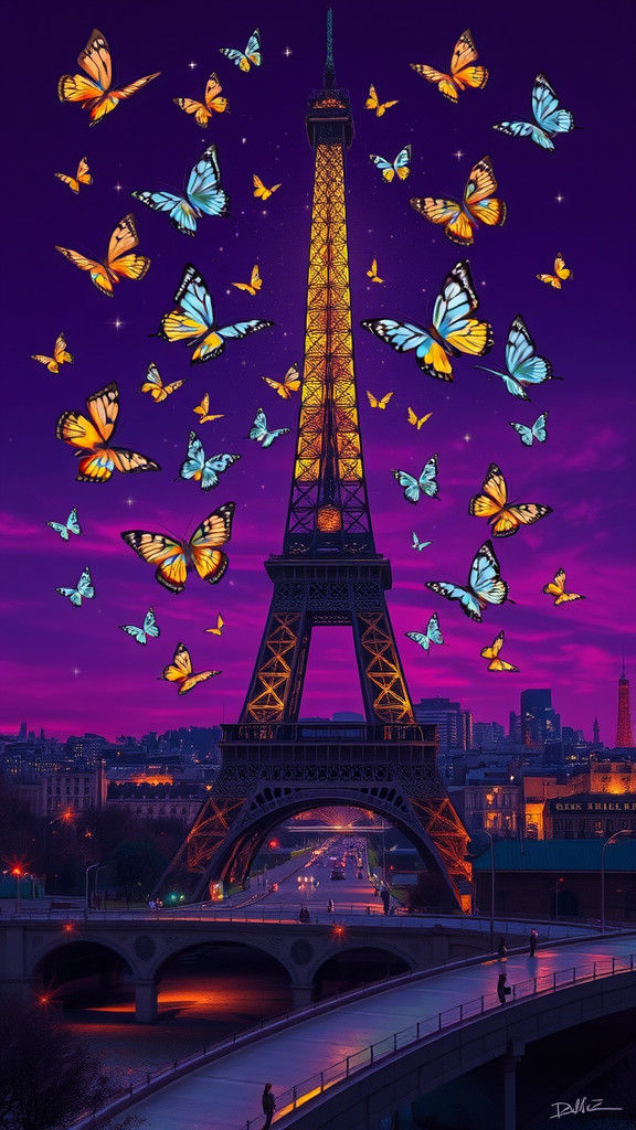 Eiffel Tower in Dreamy Surrealist Style
