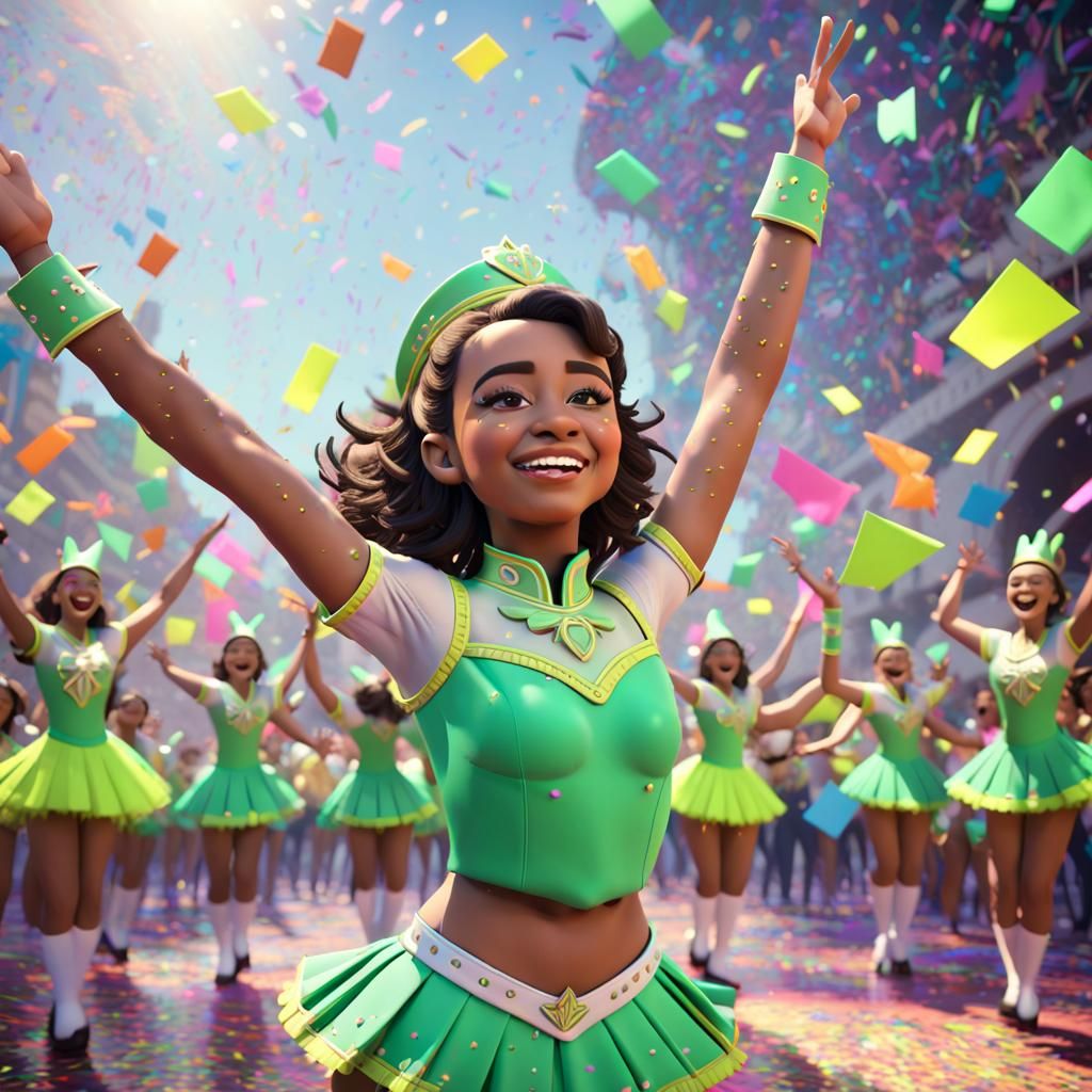 Majorette Dances in Rio Carnaval: 3D Digital Art