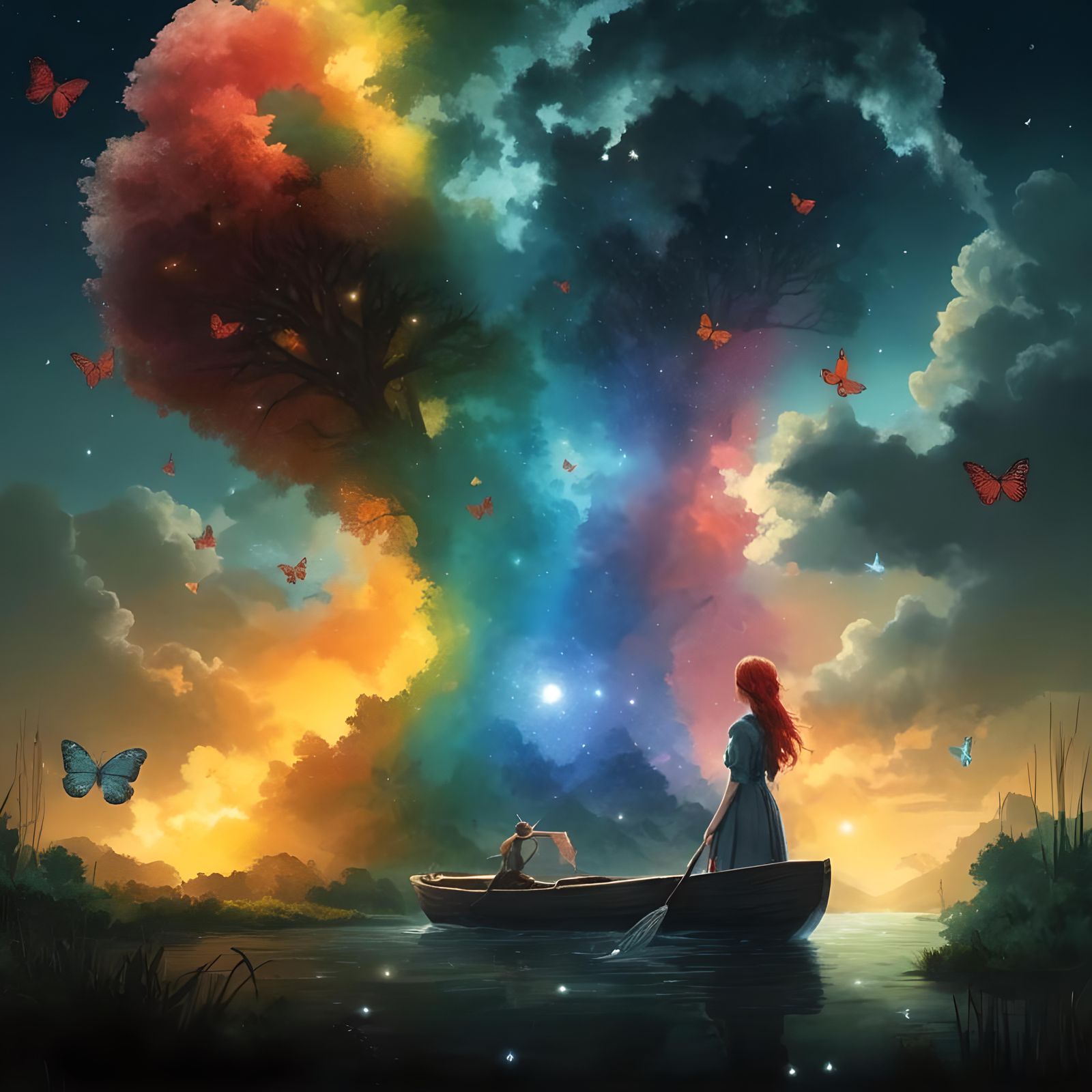 Yggdrasil Paper Quilling Sculpture in Starry Shadowbox