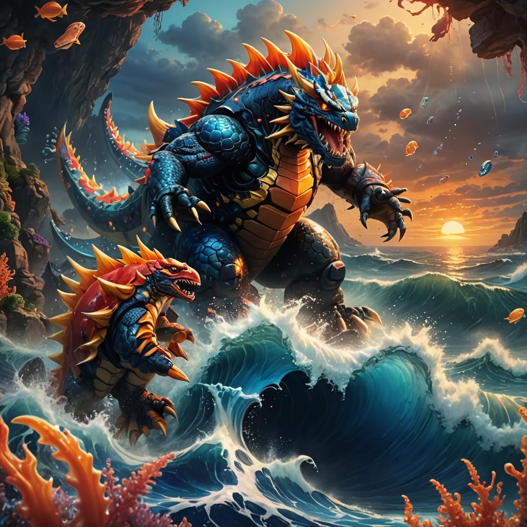 Primal Groudon Emerges: Digital Matte Painting