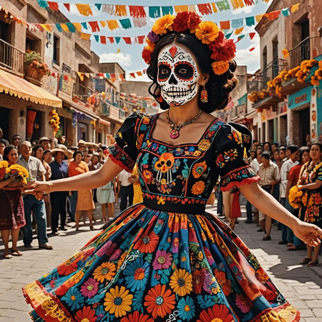 Day of the Dead Celebration in Mexican Folk Art
