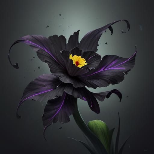 Corrupted Spectral Daffodil: Dark Fantasy Art
