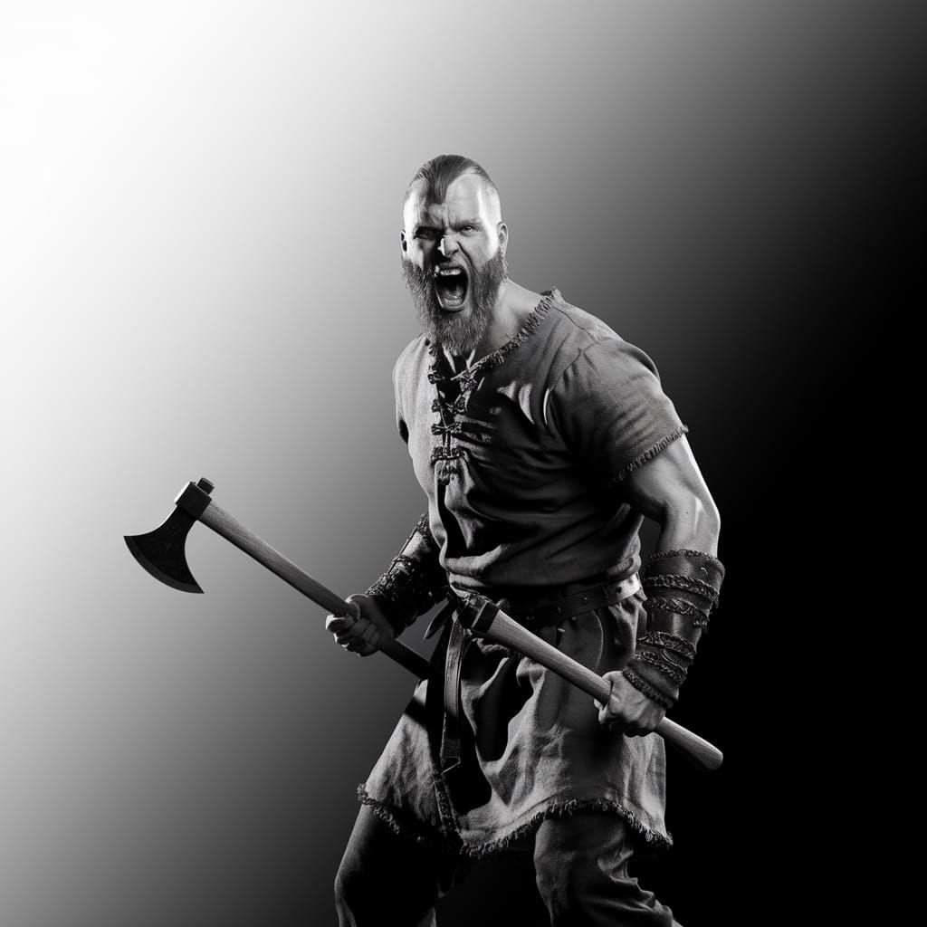 Fierce Viking Warrior in Ancient Aggression